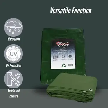 Perfect Cover® Super Sterk Afdekzeil - 3 x 4 m - Groen - 150 g/m² - Scheurbesten. versatile function verbo. tuinmeubels.nl