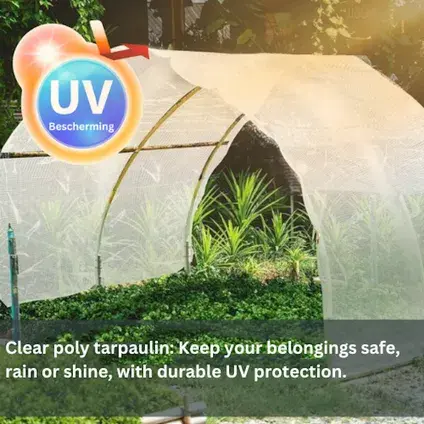 Perfect Cover® Super Sterk Afdekzeil - 3 x 4 m - Transparant - 150 g/m² - Scheur. clear, verbo, tuinmeubels.nl