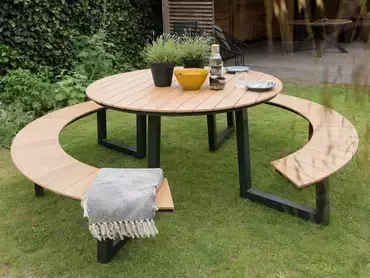 Picknickset Arezzo rond sfeer, Lesli Living, tuinmeubels