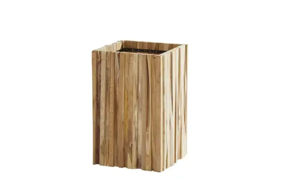 Plantenbak Miguel vierkant medium teak 45 x 45 cm. (H 70cm.) | 4 Seasons Outdoor - afbeelding 1