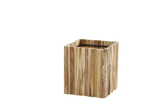 Plantenbak Miguel vierkant small teak 45 x 45 cm. ( H 50cm.) | 4 Seasons Outdoor - afbeelding 1