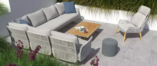 Play panel concept Frost Grey back support with cushion www.tuinmeubels.nl