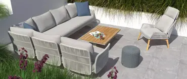Play panel concept Frost Grey back support with cushion www.tuinmeubels.nl