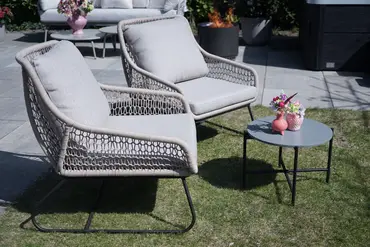 Portofino lounge set van 3 bruin zijkant, Vita, tuinmeubels.nl