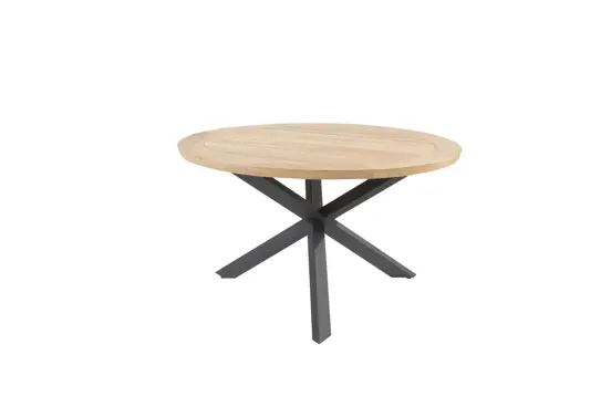 Prado tafel Ø130x75cm met 4 Puccini stoelen tafel, 4 Seasons Outdoor, Tuinmeubels