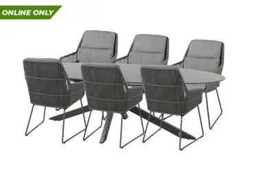 Privada eettafel 240 X 107 cm met 6 Valencia dining stoelen, 4 Seasons Outdoor, Tuinmeubels