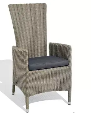 Vinrose verstelbare wicker tuinstoel - afbeelding 2