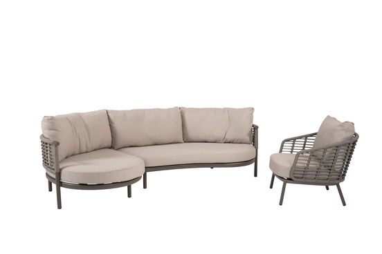 Puglia loungeset 3-delig terre, 4 Seasons Outdoor, tuinmeubels.nl