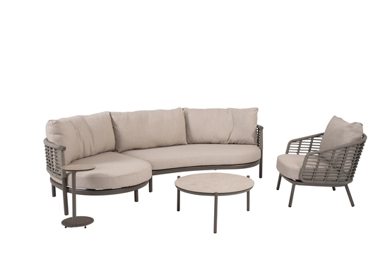 Puglia loungeset 4-delig terre, 4 Seasons Outdoor, tuinmeubels.nl