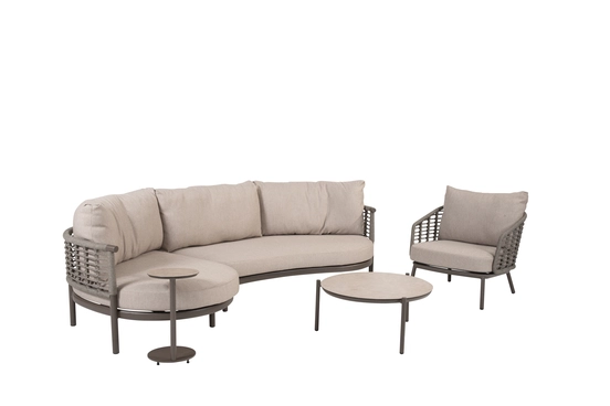 Puglia loungeset 4-delig terre schuin, 4 Seasons Outdoor, tuinmeubels.nl