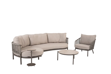 Puglia loungeset 4-delig terre schuin, 4 Seasons Outdoor, tuinmeubels.nl