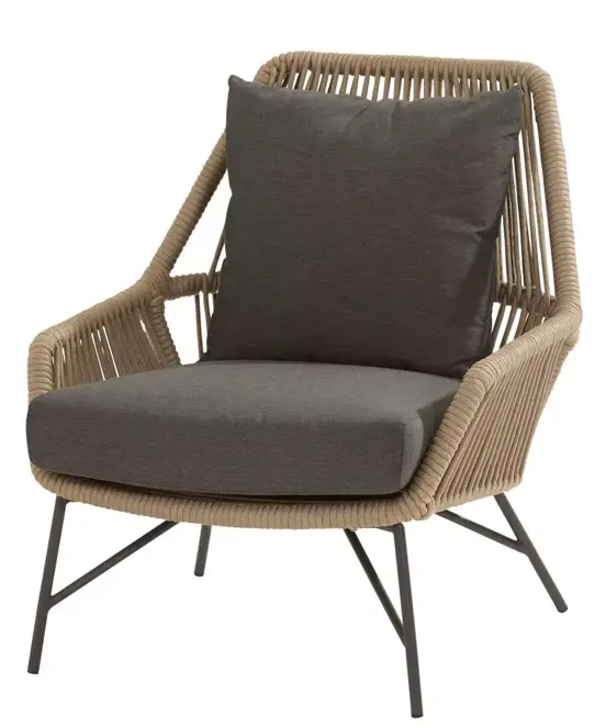 Ramblas living chair Taupe with 2 cushions www.tuinmeubels.nl