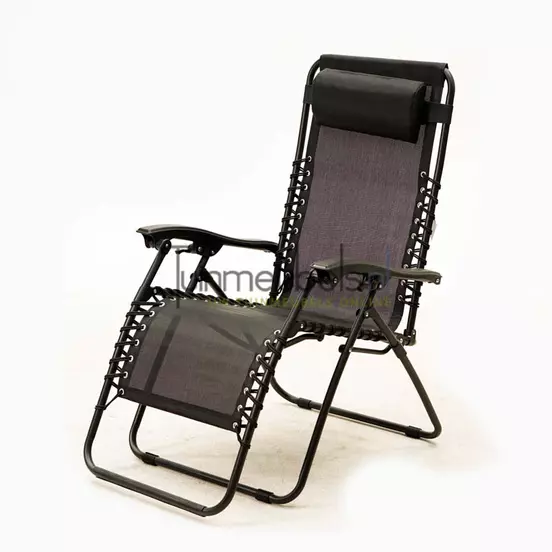 Tuinstoel Vita Alves Relaxstoel met kussen zwart, tuinmeubels, foto 1