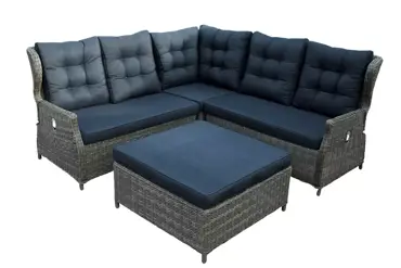 Sacha voetenbank 92cm Kobo grijs - afbeelding 2