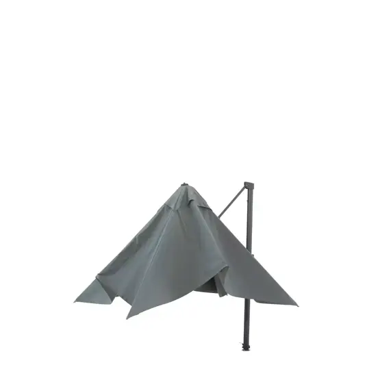 Saint tropez 355x300 grijs met verrijdbare 120kg voet parasol ingeklapt, Madison, tuinmeubels