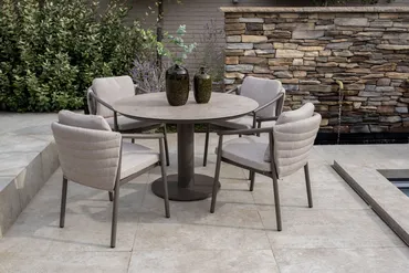 Sarah eettafel terre met printed keramiek top 120 cm Ø - afbeelding 2