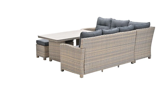 Seagull L/D set 5-dlg links vint.w L-shape/r.bl/ l.teak VW achter, Garden Impressions, tuinmeubels.nl