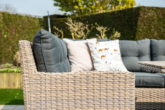 Seagull L/D set 5-dlg links vint.w L-shape/r.bl/ l.teak VW detail, Garden Impressions, tuinmeubels.nl