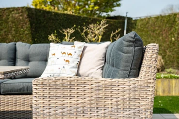 Seagull L/D set 5-dlg rechts vint.w L-shape/r.bl/ l.teak VW detail, Garden Impressions, tuinmeubels.nl