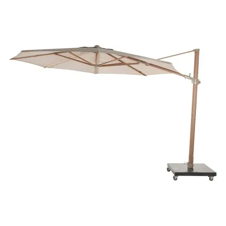 Siesta Premium 350 cm. Ø Woodlook frame Sand