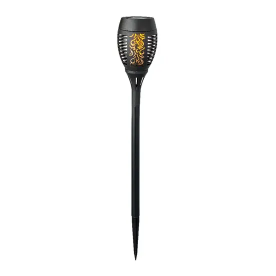 Solar Fakkel PLC Flame (Ø10, H49) Zwart, Lumineo, Tuinmeubels
