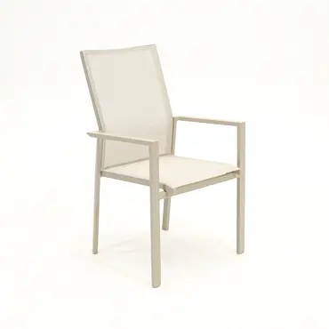 Stapelstoel Delia creme Hoge rug, Vita, Tuinmeubels.nl