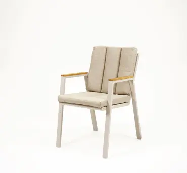 Stapelstoel Leather Fauteuil Creme, Vita, tuinmeubels