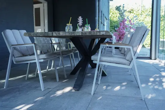 Stapelstoel leather Fauteuil créme, Vita, Tuinmeubels.nl