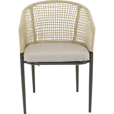 Stoel Kioto beige voor, Lesli Living, tuinmeubels.nl