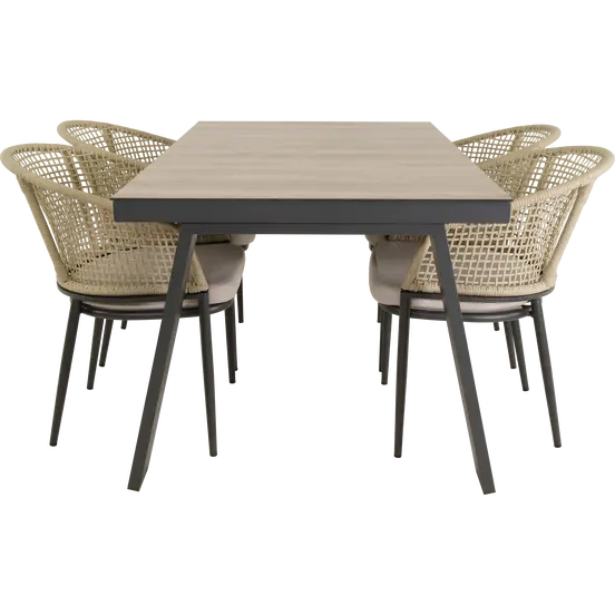 Stoel Kioto beige sfeerfoto, Lesli Living, tuinmeubels.nl