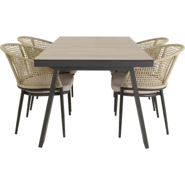 Stoel Kioto beige sfeerfoto, Lesli Living, tuinmeubels.nl