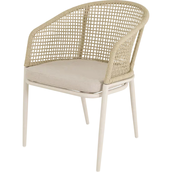 Stoel Kioto Crema beige, Lesli Living, tuinmeubels.nl