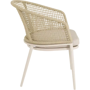 Stoel Kioto Crema beige zij, Lesli Living, tuinmeubels.nl
