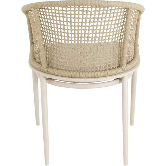 Stoel Kioto Crema beige achter, Lesli Living, tuinmeubels.nl