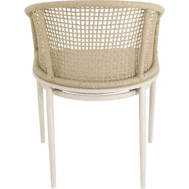 Stoel Kioto Crema beige achter, Lesli Living, tuinmeubels.nl