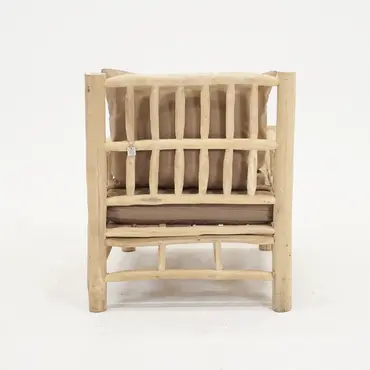 STOEL TEAK NATUREL taupe kussens achter, Vita, Tuinmeubels.nl