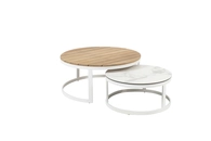 Stonic set of 2 coffee tables 80cm and 60cm with teak-keramiek, Taste by 4 Seasons Outdoor, tuinmeubels