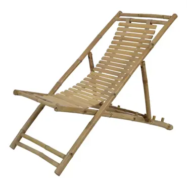 Strandstoel bamboe 113x60x75cm lesli living www.tuinmeubels.nl