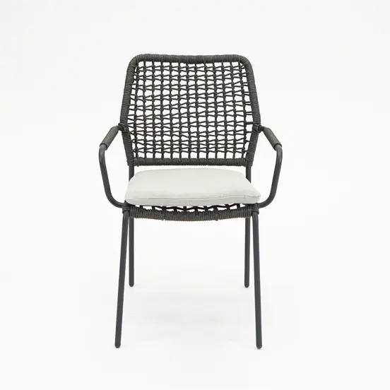 Swifty dining stoel c.black/ TPU grey/ valley sand voorkant, Garden impressions, tuinmeubels.nl
