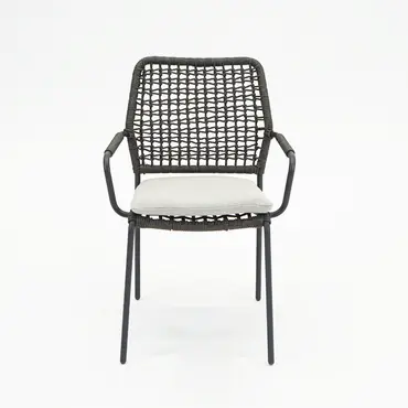 Swifty dining stoel c.black/ TPU grey/ valley sand voorkant, Garden impressions, tuinmeubels.nl