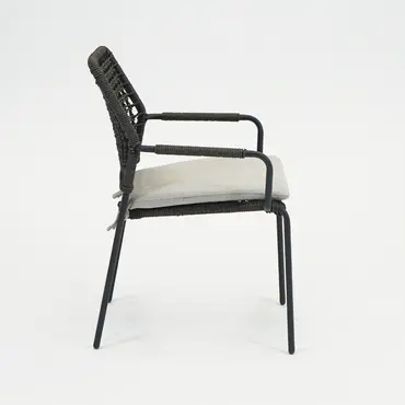 Swifty dining stoel c.black/ TPU grey/ valley sand zijkant, Garden impressions, tuinmeubels.nl