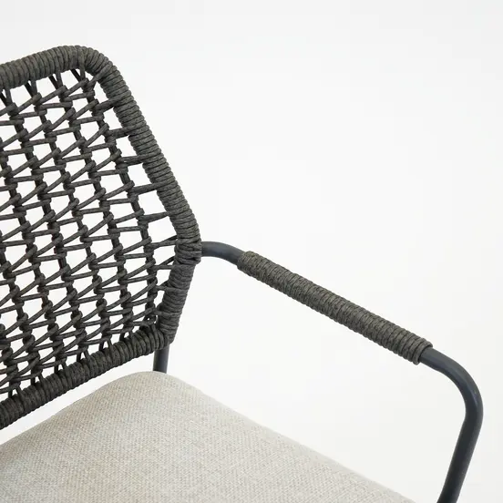 Swifty dining stoel c.black/ TPU grey/ valley sand detail, Garden impressions, tuinmeubels.nl