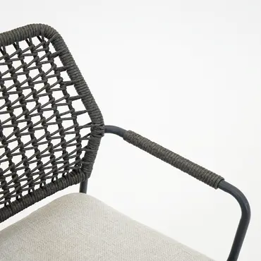 Swifty dining stoel c.black/ TPU grey/ valley sand detail, Garden impressions, tuinmeubels.nl