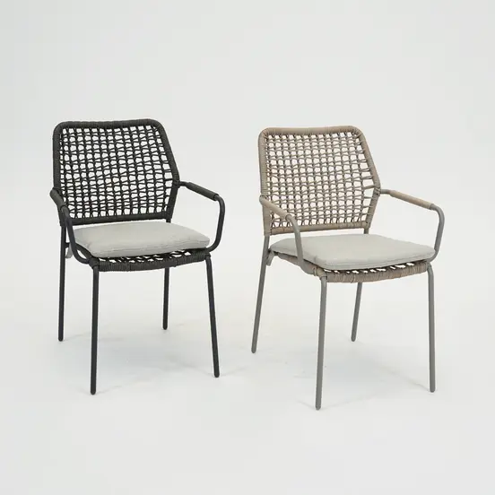 Swifty dining stoel c.black/ TPU grey/ valley sand set, Garden impressions, tuinmeubels.nl