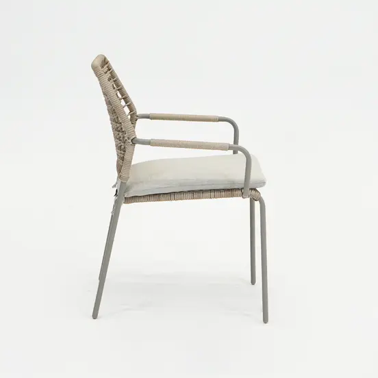 Swifty dining stoel taupe/TPU natural zijkant, Garden impressions, Tuinmeubels.nl