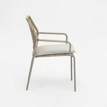 Swifty dining stoel taupe/TPU natural zijkant, Garden impressions, Tuinmeubels.nl