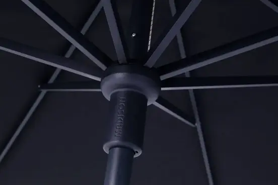 Syros 350cm ecru met verrijdbare 50kg voet parasol detail doek, Madison, tuinmeubels