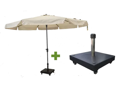 Syros 350cm ecru met verrijdbare 50kg voet - afbeelding 1