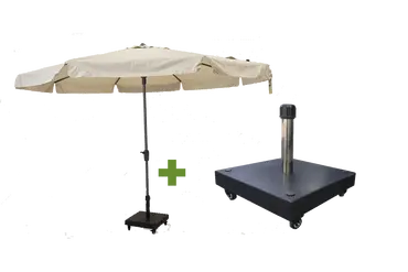 Syros 350cm ecru met verrijdbare 50kg voet - afbeelding 1