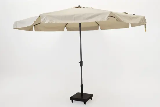 Syros 350cm ecru met verrijdbare 50kg voet parasol, Madison, tuinmeubels